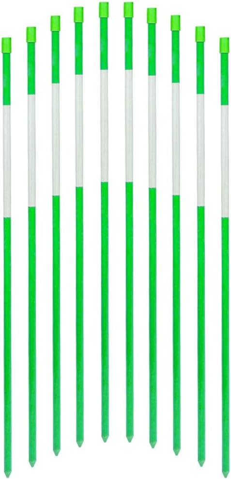 Reflective Driveway Markers 36-Inch Green 20-Pack 1/4-Inch Dia Solid Snow Poles Snow Stakes Snow Markers