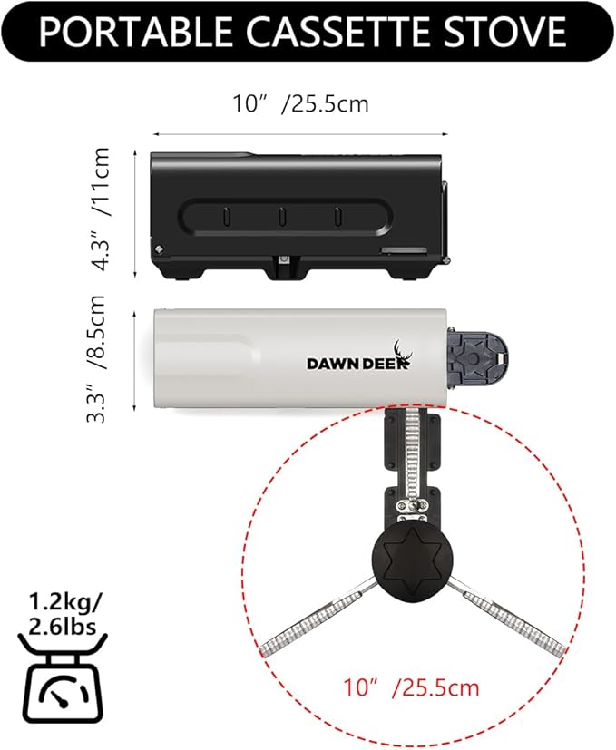 Portable Cassette Stove With Delicate Storage Bag, Foldable Camp Stove Compact Camping Stove, 2200W Folding Butane Gas Burner (Black)