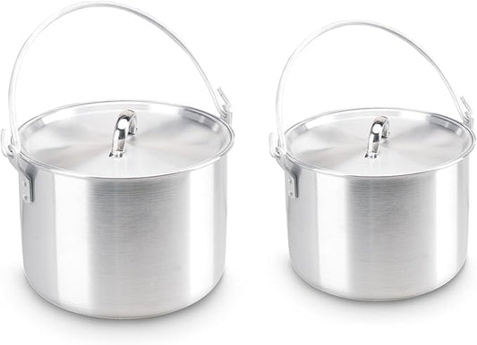 AceCamp Nested Pot Aluminum Lightweight Cooking Pot Set Outdoor Large Stock with lid and folding handle - 4L,8L,12L