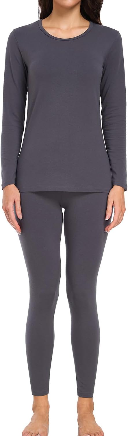 wirarpa Women's Cotton Thermal Underwear Set Long Johns Base Layer Pajama Set for Women Fall Top Bottom