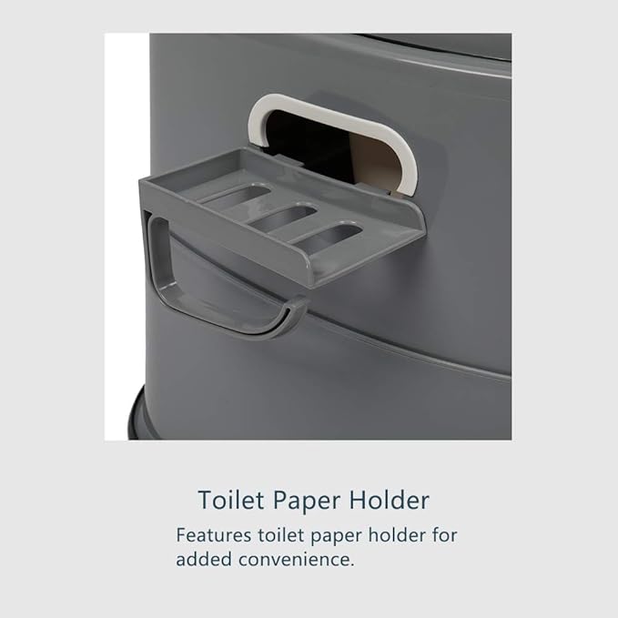 Outvita Portable Toilet, Outdoor Lightweight Porta Potty with Detachable Inner Bucket Removable Toilet Paper Holder for Camping Boat RV Hiking Living Room