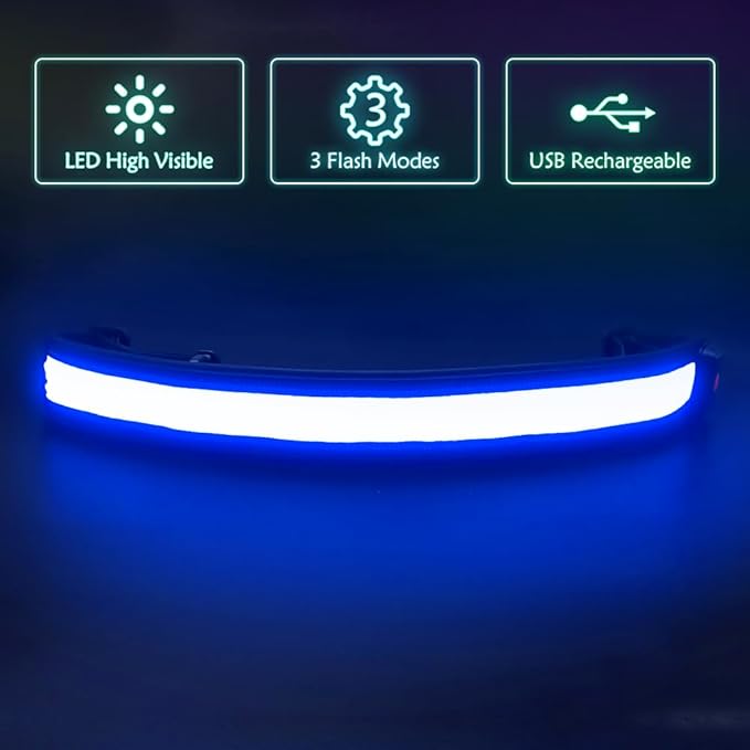 Illumifun LED Running Belt - USB Rechargeable Light Up Sash, High-Visibility Elastic Waistband Light for Running Cycling Hiking Camping Nighttime Activities