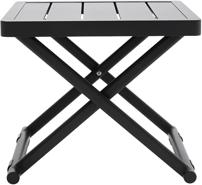 Outdoor Folding Table for Patio Square Side Table for Camping and Picnics Portable Aluminum Tables Foldable Small End Table,Grey