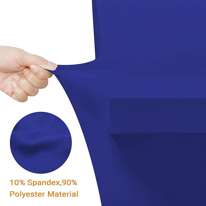 Eurmax USA Rectangular Fitted Spandex Table Covers 4ft Tablecloth Wedding Event Patio Table Decorations Stretch Table Cover for 4ft Folding Table (Navy Blue,2 Pack)