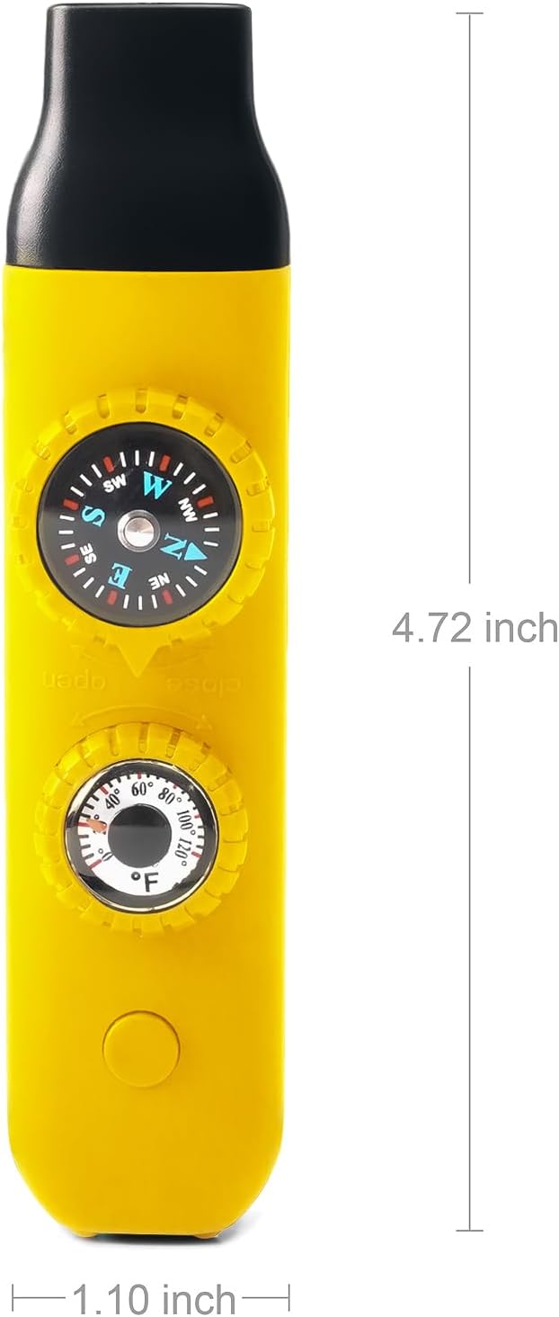 Emergency Survival Safety Whistle，Whistle for Kids with Lanyard,Compass,Thermometer,Ideal for Kayaking, Boating, Hiking, Camping, Climbing