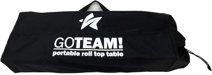 GoTEAM! Portable Heavy Duty Aluminum Roll-Top Table, Camping/Tailgating/Beach Instant Table with Carry Bag (Large)