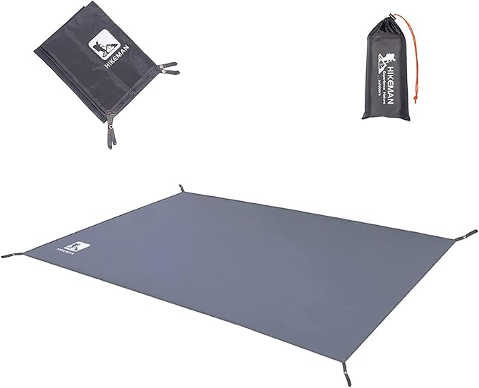 Hikeman Tent Footprint - Waterproof Camping Tarp, Heavy Duty Tent Floor Saver, Ultralight Ground Sheet Mat for Hiking, Backpacking, Hammock, Beach - Storage Bag Included(S-83”x35”)