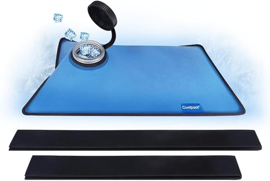 Large Refillable Ice Bag for Injuries, 14.5" x 10.6" Travel Ice Water Bag with Straps for Cold Therapy, Ice Pack Pain Relief for Swelling, Inflammation, Arthritis, Muscle