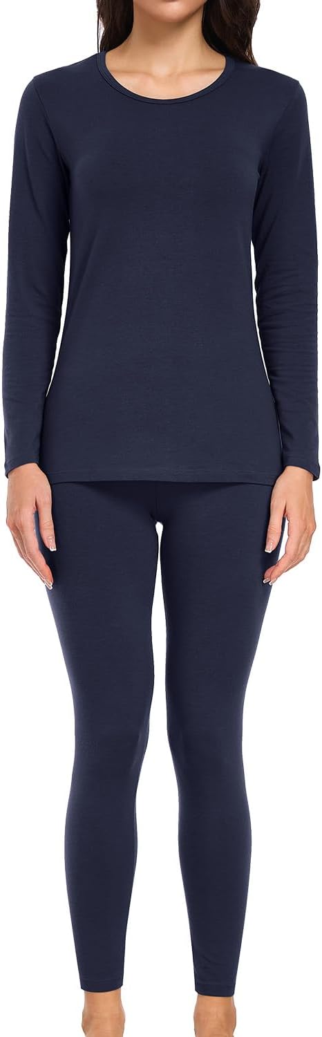 wirarpa Women's Cotton Thermal Underwear Set Long Johns Base Layer Pajama Set for Women Fall Top Bottom