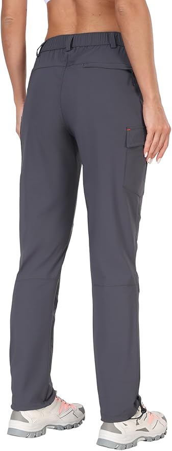 GymBrave Women's Hiking Cargo Pants Quick Dry Outdoor Camping Capris Water Resistant UPF 50 with Zipper Pockets