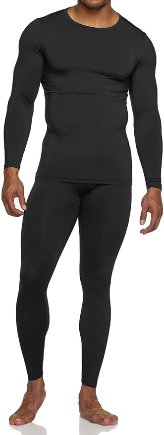 TSLA Men's Thermal Underwear Set, Microfiber Soft Fleece Lined Long Johns, Winter Warm Base Layer Top & Bottom