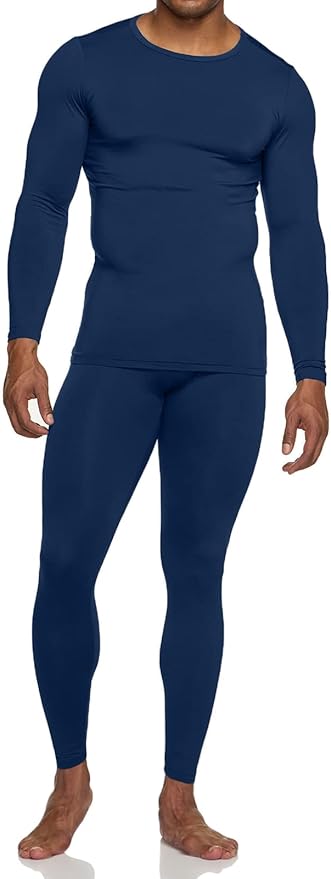 TSLA Men's Thermal Underwear Set, Microfiber Soft Fleece Lined Long Johns, Winter Warm Base Layer Top & Bottom