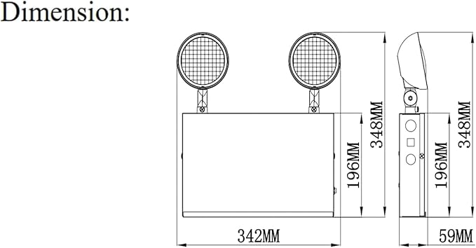 TANLUX New York City Approved Emergency Light, Emergency Lights with Battery Backup, White Steel Housing, AC 120/277V, Two Heads