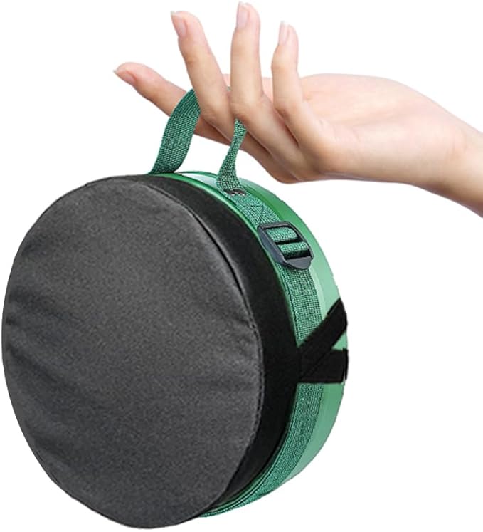 Portable Collapsible Stool Set - Sturdy Telescoping Stool + Thick Seat Cushion - Small Lightweight for Camping Travel Picnic Gardening (Round/Camouflage)