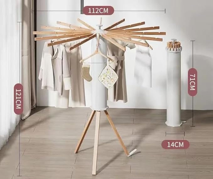 Tripod Clothes Drying Rack, Garment Rack Portable and Collapsible Space Saving Compact Laundry Drying Rack - Drying Rack for Apartments Balcony Bedroom Camping Roadtrip Aluminum