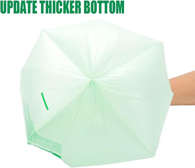 8-10 Gallon Compostable Trash Bags, 60 Count - Kitchen & Food Scrap Waste Bags, Sturdy & Biodegradable, ASTM D6400, US BPI Certified