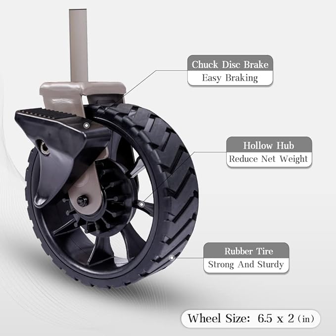 Whitsunday Folding Collapsible Utility Wagon, 400Lbs Heavy Duty Outdoor Park Beach Wagon with Table and Side Pocket for Garden Camping Sports Shopping Grey