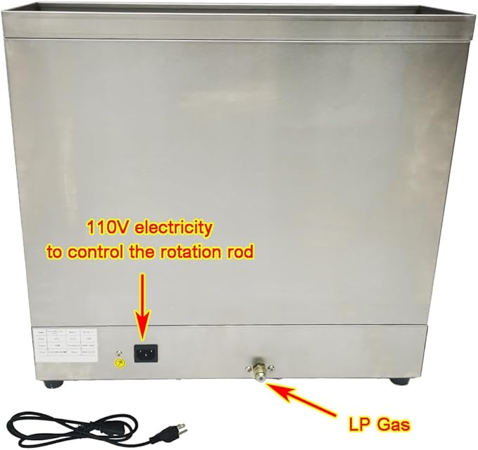 LP Gas Shawarma Grill Machine Vertical Broiler Rotating Doner Kebab Machine Countertop Rotisserie Gyro Grill Oven with 3 Burners for Home Kitchen Adjustable Tempereture