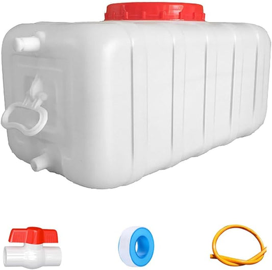 Plastic Water Tank 25L/35L/50L/80L/110L/200L Water Container，Rain Water Tank，Food-Grade Rectangular Thickened Water Tower with Faucet for Household Water Storage(Size:80L)