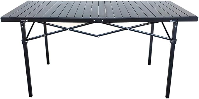 GoTEAM! Portable Heavy Duty Aluminum Roll-Top Table, Camping/Tailgating/Beach Instant Table with Carry Bag (X-Large)