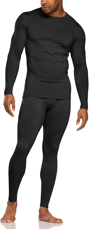 TSLA Men's Thermal Underwear Set, Microfiber Soft Fleece Lined Long Johns, Winter Warm Base Layer Top & Bottom