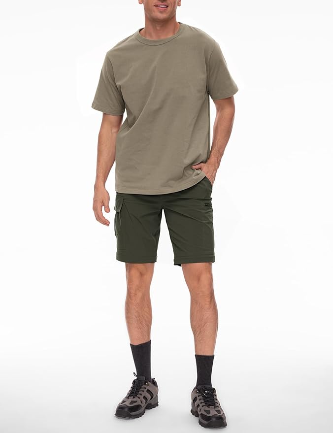 Wespornow Men's-Convertible-Hiking-Pants Quick Dry Lightweight Zip Off Breathable Cargo Pants for Outdoor, Fishing, Safari