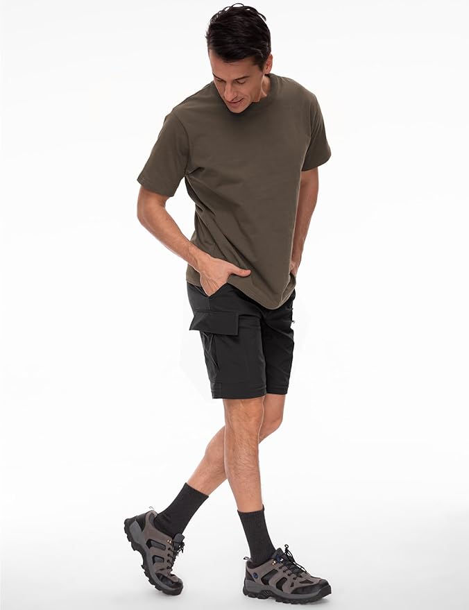 Wespornow Men's-Convertible-Hiking-Pants Quick Dry Lightweight Zip Off Breathable Cargo Pants for Outdoor, Fishing, Safari