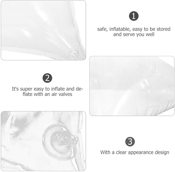 Transparent Pillow Bed Pillows Inflatable Couch Sofa Clear Water Resistant Inset Inflatable Throw Cushion Large Packing Filler Inflatable Cushion Outdoor Cushions Insert