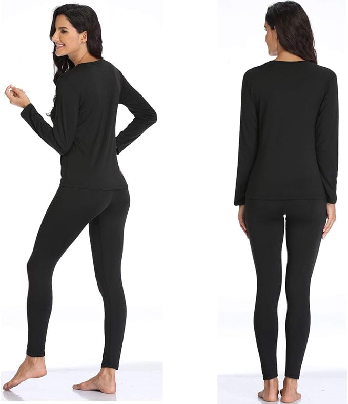 Women 's Thermal Underwear Set with Lightweight Ultra Soft Fleece Lined,Long John Set, Skiing Base Layer