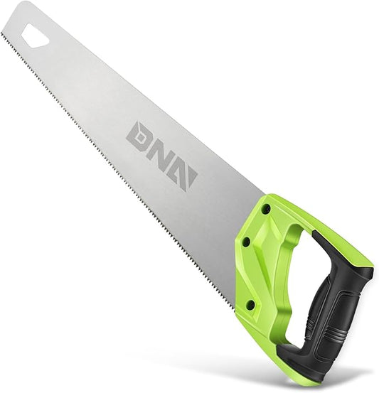 DNA MOTORING 17in Bi-Ground Teeth Hand Saw, Universal Hand Cut Saw for Wood, Pruning & Trimming Branches, Garden, Camping, Lawn, w/TPR Handle