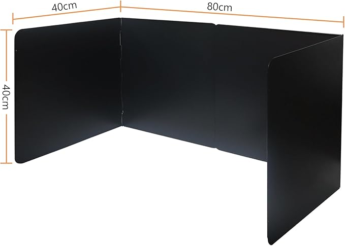 2 Pieces Grease Splatter Guard 2 Sided Foldable Stainless Steel Splatter Guard Oil Splash Guard for Grease Stainless Steel Backsplash for Stove Frying Pan Splatter Guard (Black, 15.7" X 15.7")