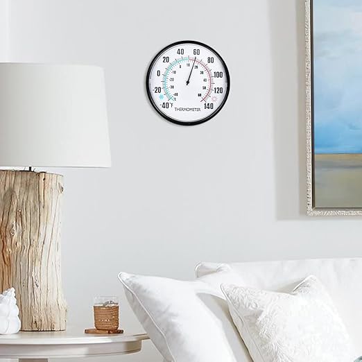 6.3'' Indoor Outdoor Thermometer, Outdoor Wall Thermometer No Battery Needed, Waterproof Outdoor Thermometers for Patio, Garden, Home