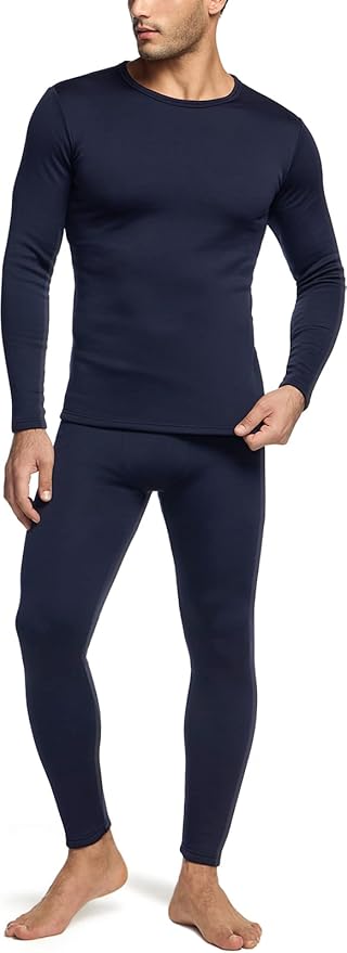 TSLA Men's Thermal Underwear Set, Microfiber Soft Fleece Lined Long Johns, Winter Warm Base Layer Top & Bottom