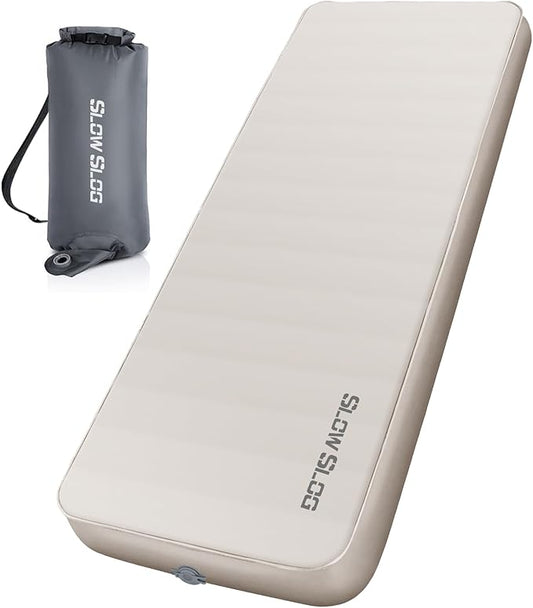 Self-Inflating Sleeping Pad with Portable Electric Air Pump, 4in Thick Memory Foam Camping Mattress for Tent Cot & Car Travel, Fast Inflate & Deflate Camping Pad