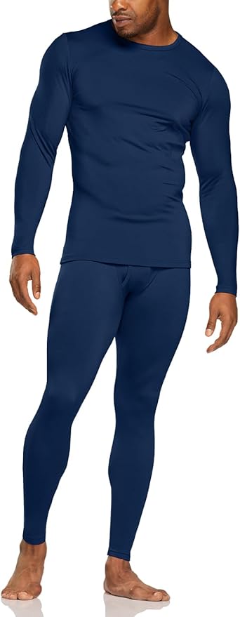 TSLA Men's Thermal Underwear Set, Microfiber Soft Fleece Lined Long Johns, Winter Warm Base Layer Top & Bottom