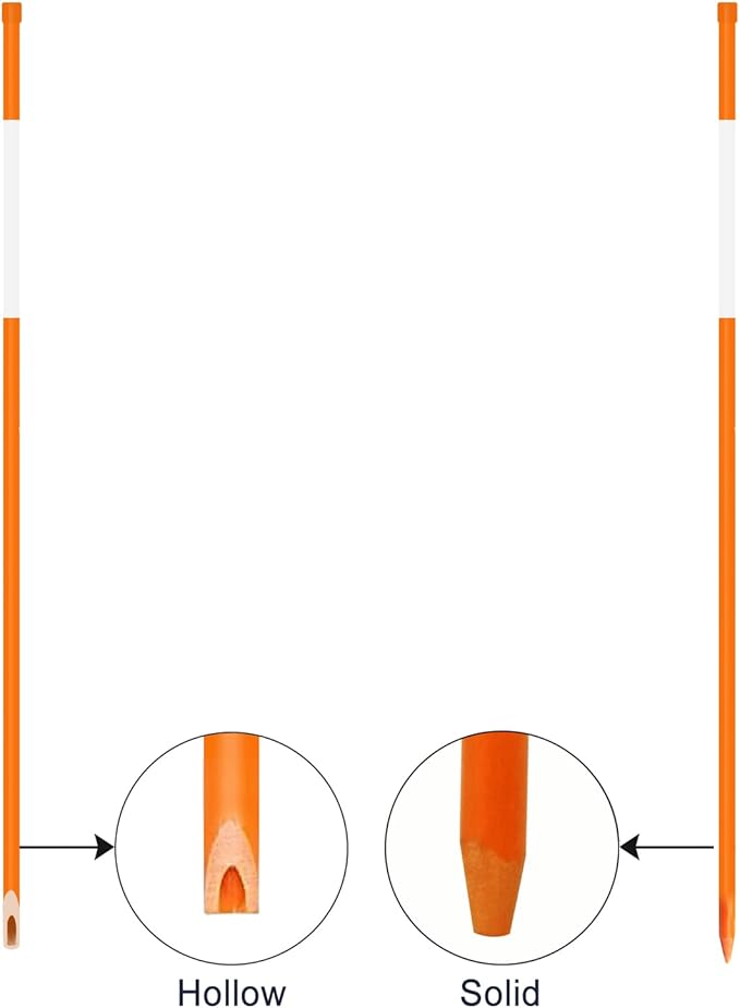 60 Inch Driveway Markers for Snow Plowing Stakes, Hollow Snow Poles with Reflective Tape Driveway Reflectors, 5/16-Inch Dia 20 Packs