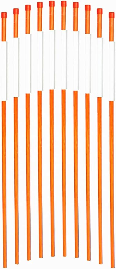 60-Inch Hollow Reflective Driveway Markers Driveway Poles for Easy Visibility at Night, 1/4Inch Diameter Orange, 20 Pack