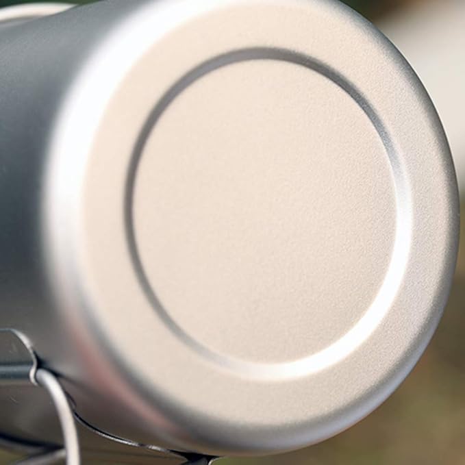 TOMSHOO Titanium Mug 650ml/22 oz Camping Pot with Lid - Foldable Handle Coffee Cup for Hiking, Travelling, Backpacking, Open Fire