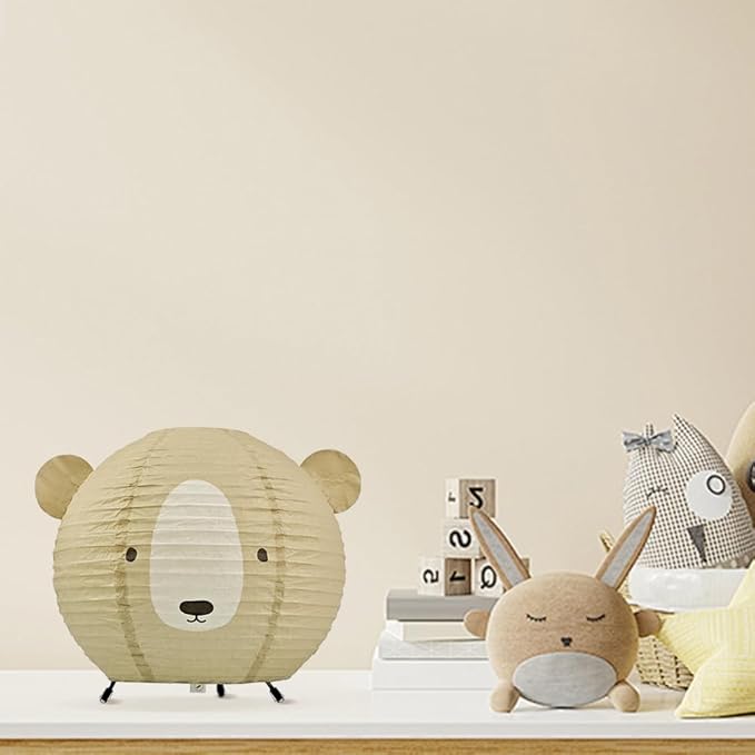 YY YEARCHY Table Lamp Paper Lamp Standing Lamps with Rice Paper Shade for Bedroom Livingroom(Brown Bear)