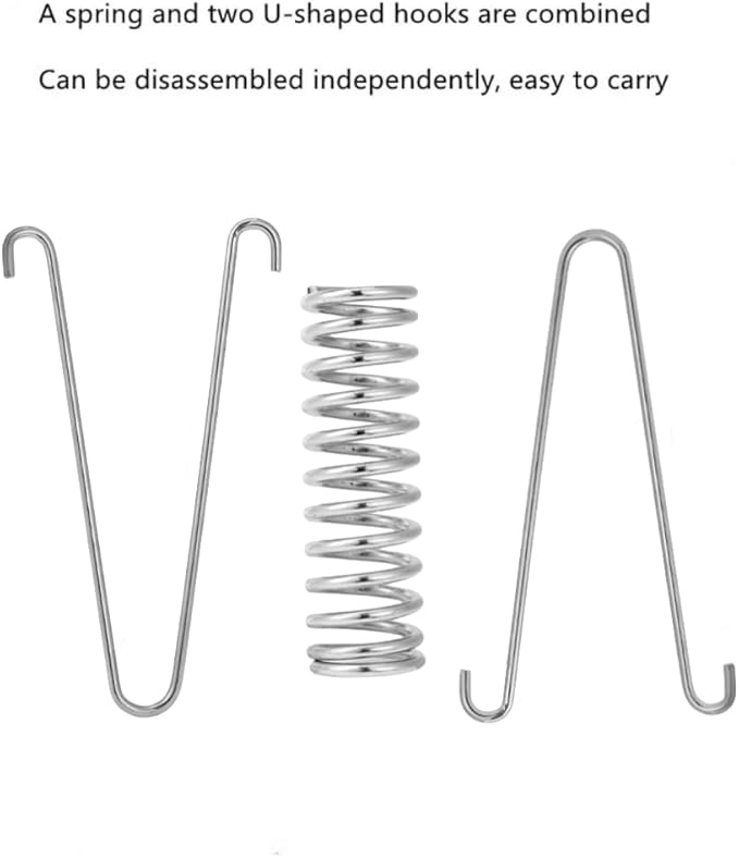 4Pcs Tent Fixed Buckle Wind Rope Buckle Steel Fixed Buckle Tent Wind Spring for Camping Hiking,Chrome Plated Spring for Hammock Chair