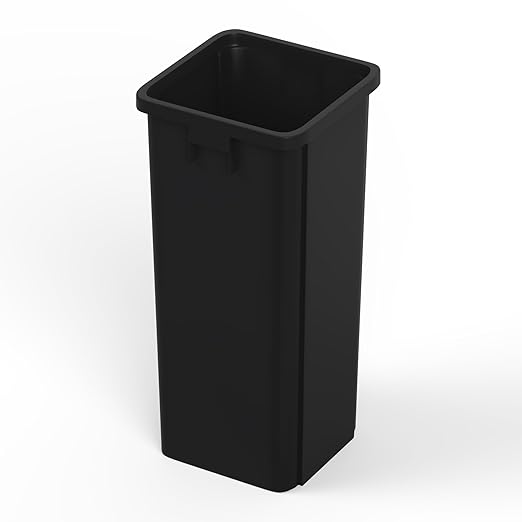 23 Gallon Black Square Commercial Trash Garbage Can | Outdoor Office Restaurant School Kitchen