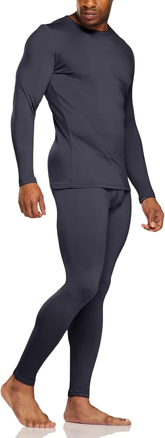 TSLA Men's Thermal Underwear Set, Microfiber Soft Fleece Lined Long Johns, Winter Warm Base Layer Top & Bottom