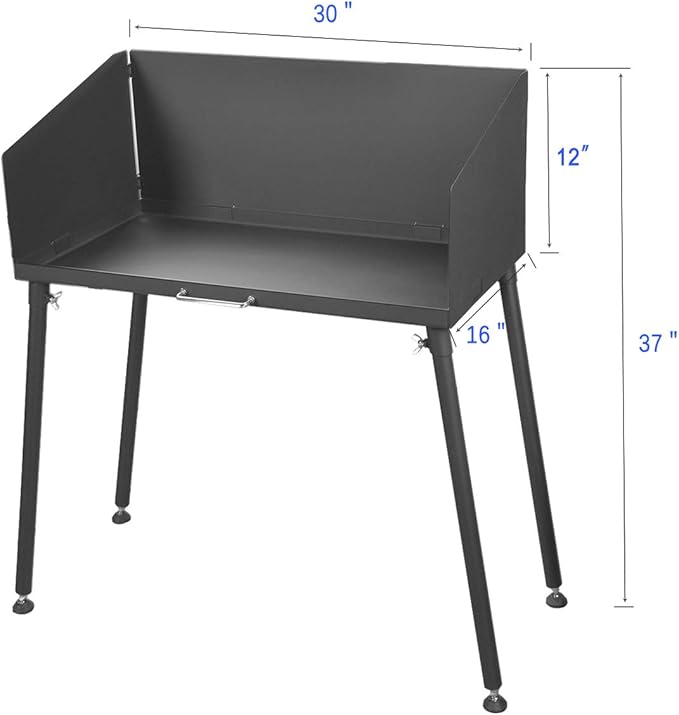 Stanbroil 30 Inch Camp Cooking Table with Foldable Three-Sided Windscreen and Legs, Perfect for Dutch Oven Cooking with Charcoal Briquettes and Food Preparation