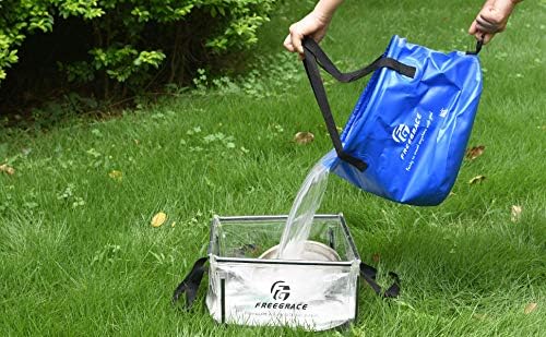 Premium Collapsible Bucket by Freegrace - Compact Portable Folding Water Container - Lightweight & Durable - Includes Handy Tool Mesh Pocket