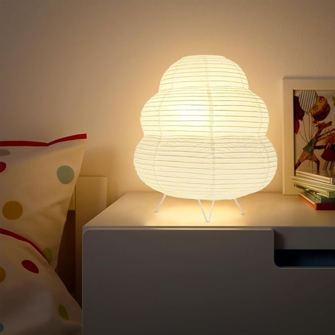 YY YEARCHY Table Lamp Paper Lamp Able Lamp Standing Lamps with Rice Paper Shade for Bedroom Livingroom(Cloud Type)