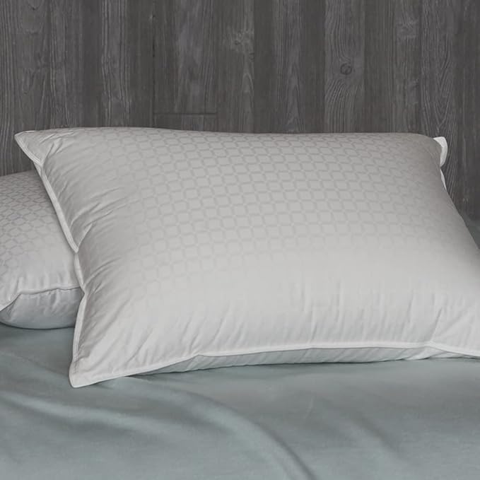 Cuddledown Dreamstead Premium Sleeping Pillow| European White Goose Down | 700 Fill Power | 300 Thread Count 100% Cotton Shell | Windowpane Weave | Hypoallergenic | Handcrafted | Standard – Medium