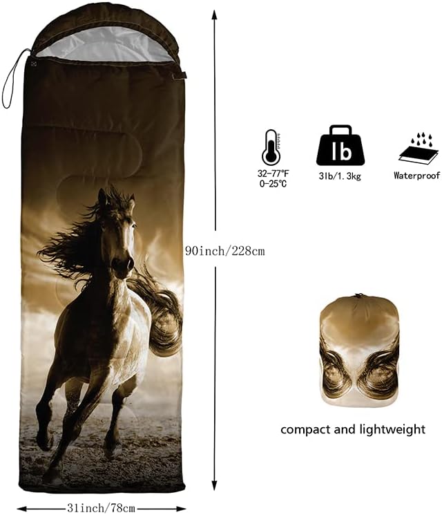 QOOMO Camping Sleeping Bags,3 Season Warm & Cool Weather,Lightweight,Waterproof Sleeping Bags for Adults & Kids,Traveling,and Outdoors,Camping Gear Equipment