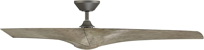 Zephyr Smart Indoor and Outdoor 3-Blade Ceiling Fan 62in Graphite Weathered Wood with Adjustable CCT 2700K-3000K-4000K-5000K LED Light Kit and Remote Control works with Alexa, and iOS or Android App