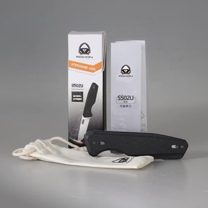 Roxon S502U Upgraded Phantasy Folding Pocket Knife, G10 handle Survival Gear Pocket Tool EDC Knife Replaceable Knife Blade with Pocket Clip for Camping Hiking