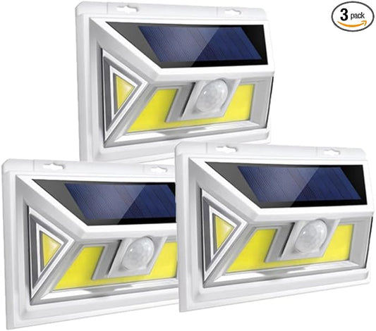 Upgrade with Magnet 3Pack Solar Motion Sensor Lights, Ultra Bright Outdoor Lights, 270 ° Wide Angle Waterproof Safety Lights, sunblast Atomic Beam, Suitable for Courtyards, Garages, Decks